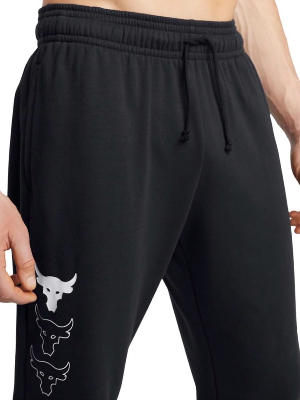 Under Armour Black Project Rock Men's Joggers with Bull Logo